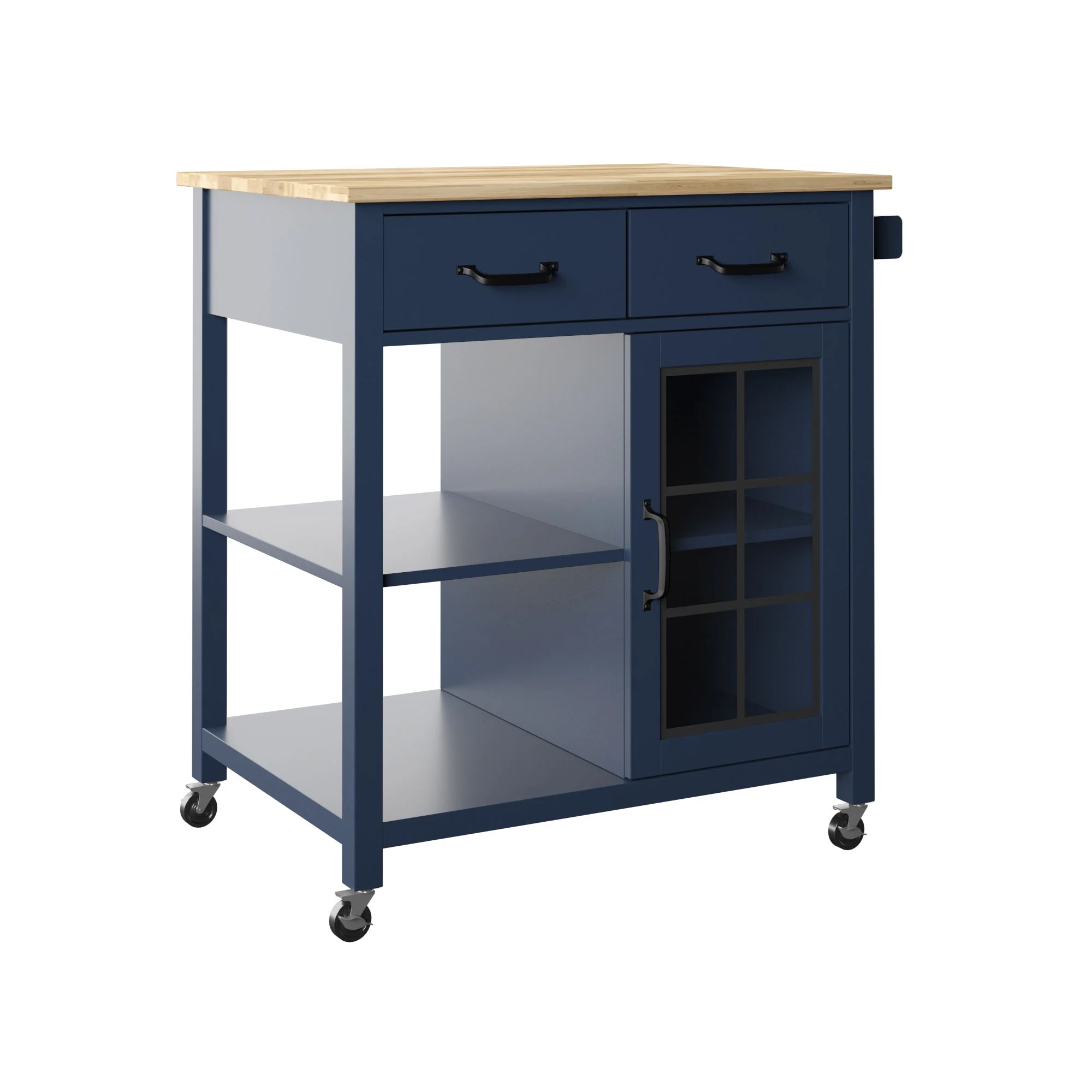 Compact Rolling Kitchen Island Cart with Storage