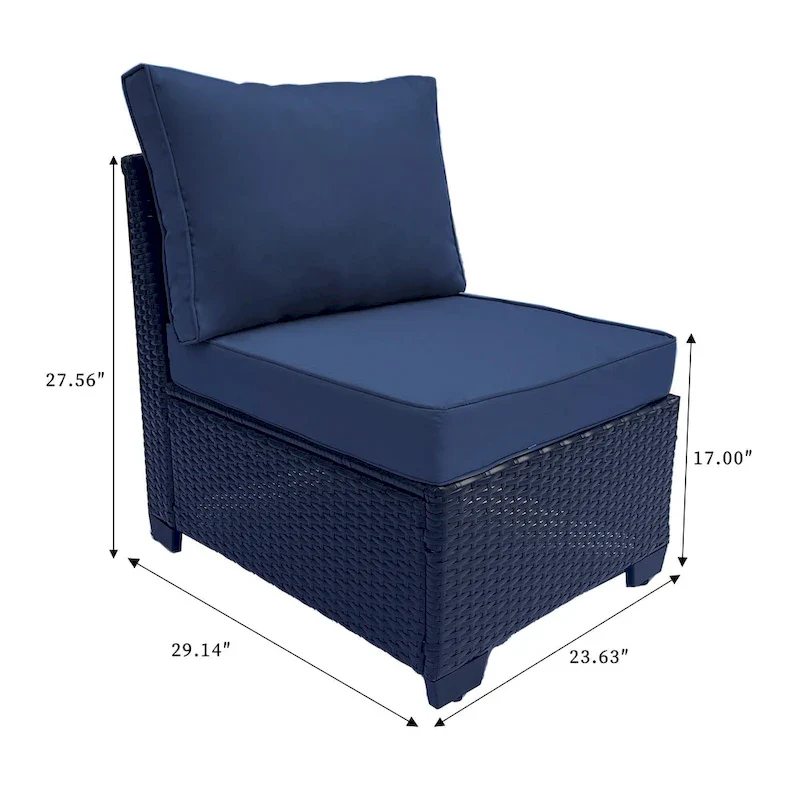 7-Piece PE Rattan Wicker Cushioned Sofa Set