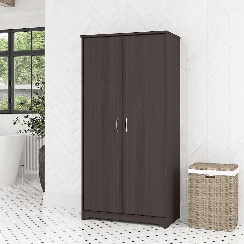 Cabot Tall Bathroom Storage Cabinet with Doors by Bush Furniture