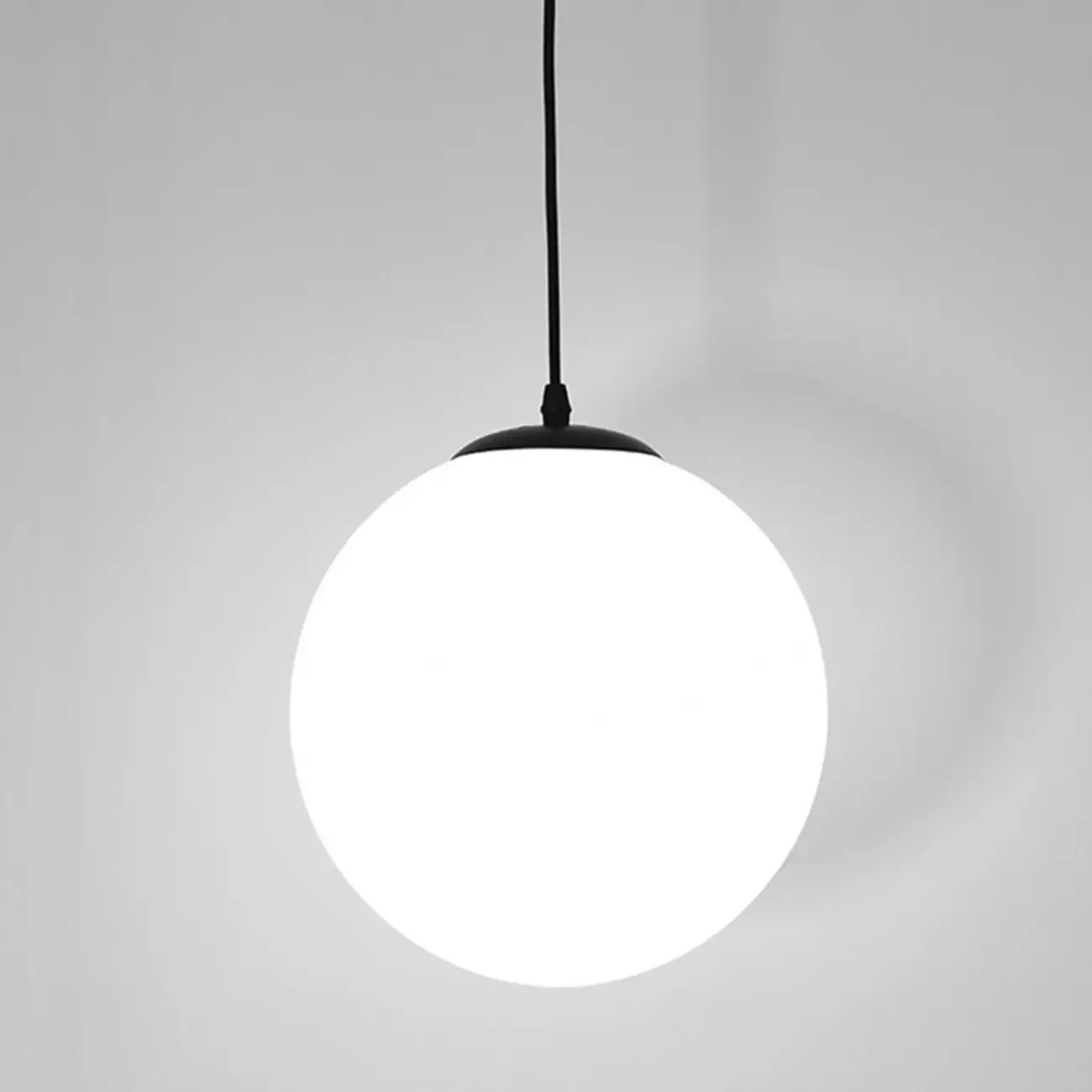Modern White Glass Globe Pendant Light