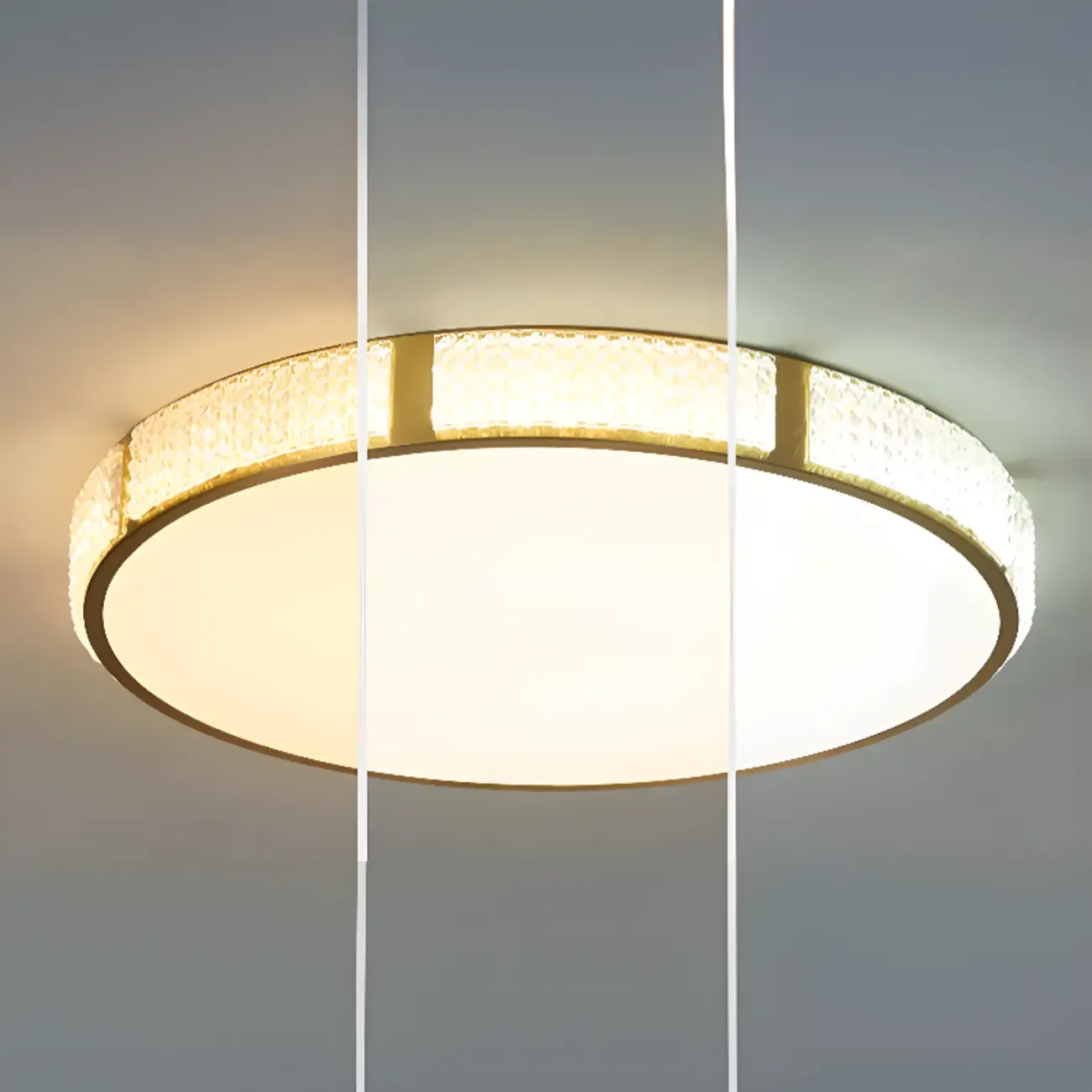 Elegant Gold Round LED Flush Mount Ceiling Light