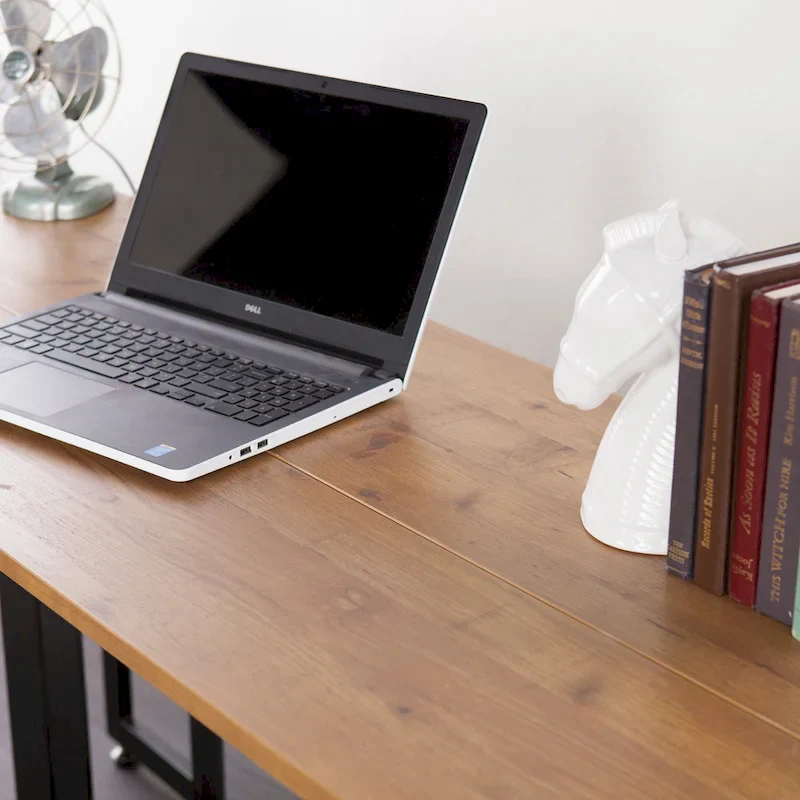 Weathered Oak with Black Frame Drop Leaf Table