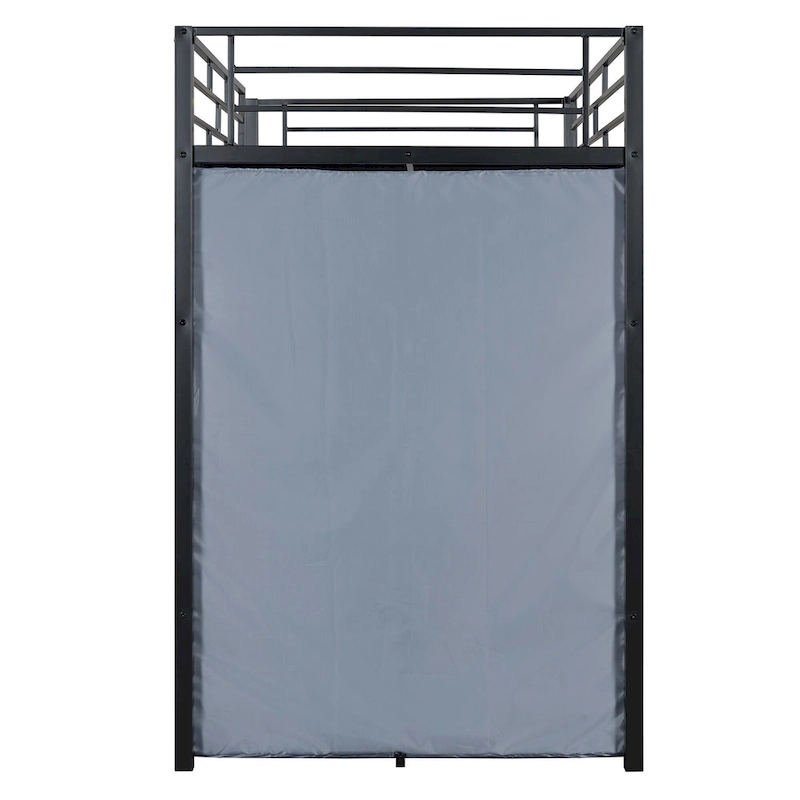 Twin Metal Loft Bed with Built-in Desk, Wardrobe & Power Outlet - 350LB Capacity