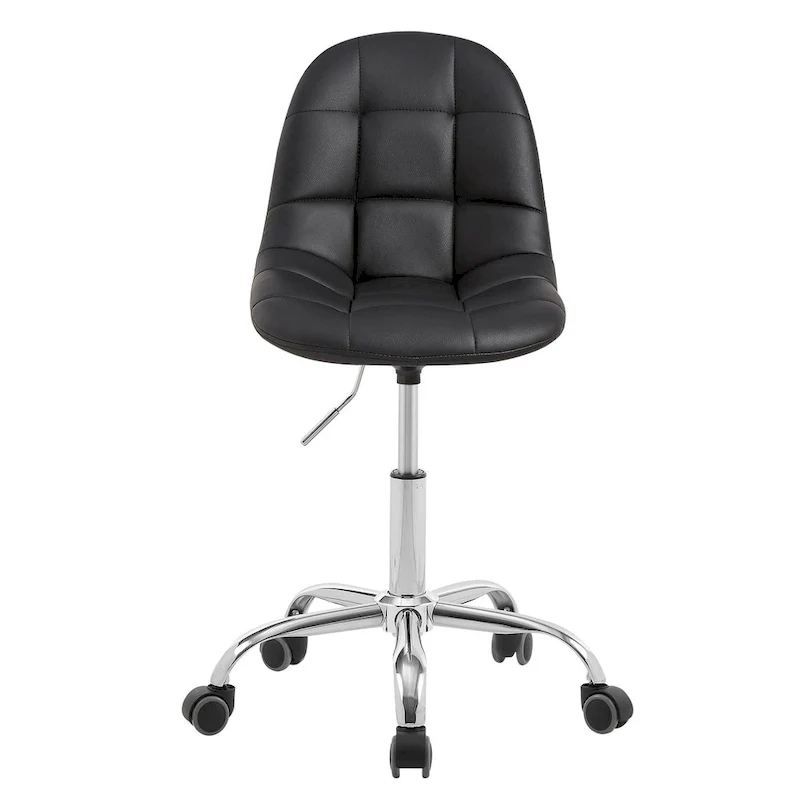 Armless Home Office Chair, Height Adjustable Computer Desk Chair with Wheels