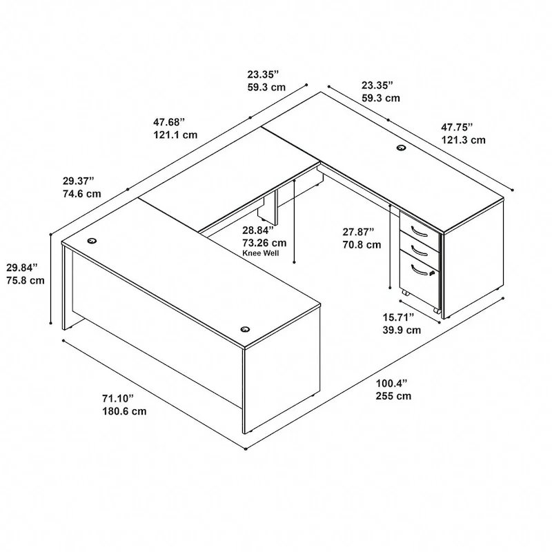 Series C 72W U Shaped Desk with Drawers by Bush Business Furniture