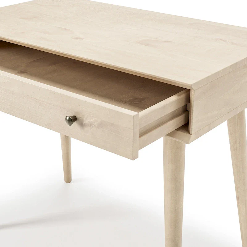 Mid-Century Solid Wood Desk with Drawer
