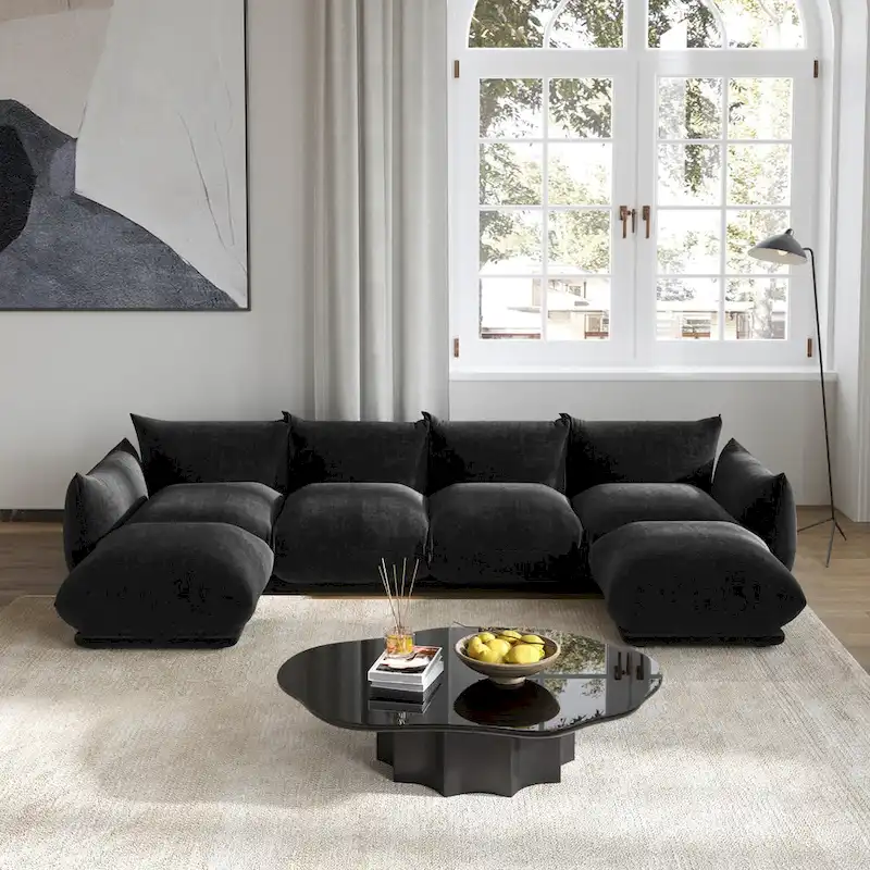 U-Shape Modular Sofa Chenille Sectional Couch