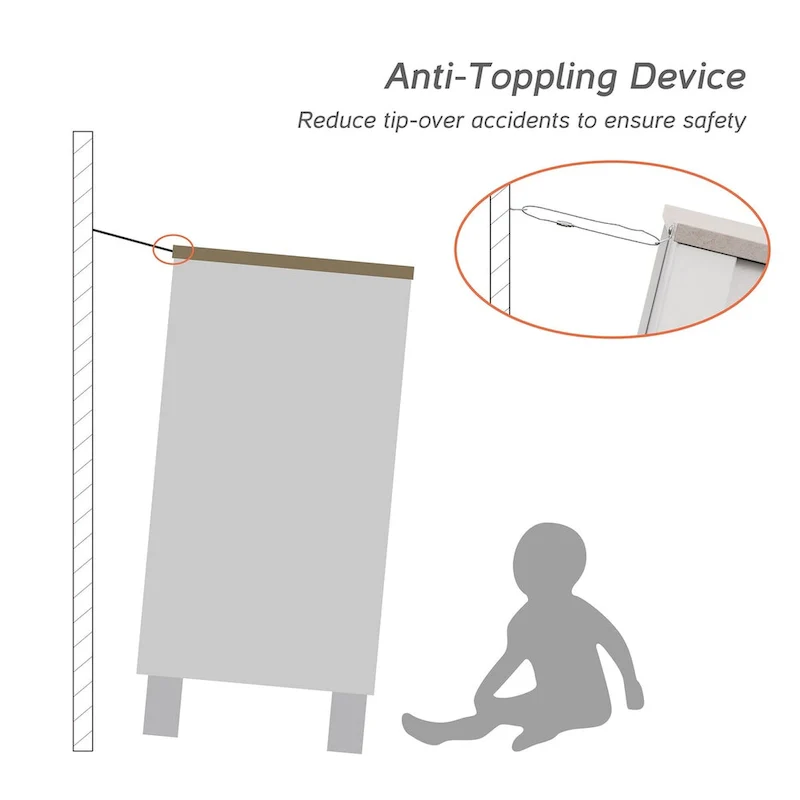 WAMPAT White Modern Sideboard TV Stand and Coffee Table, Set of 2