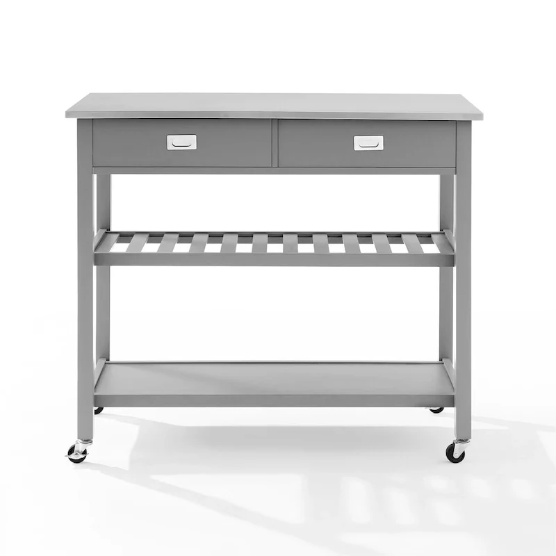 Crosley Chloe Stainless Steel Top Kitchen Island/Cart - 37H x 42W x 20D