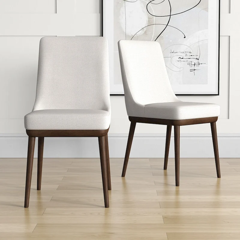 Grayson Mid Century Modern Beige Dining Chair (Set of 2)