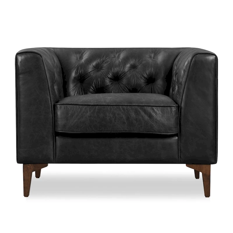 Poly & Bark Essex Lounge Chair - Full Grain Genuine Italian Leather