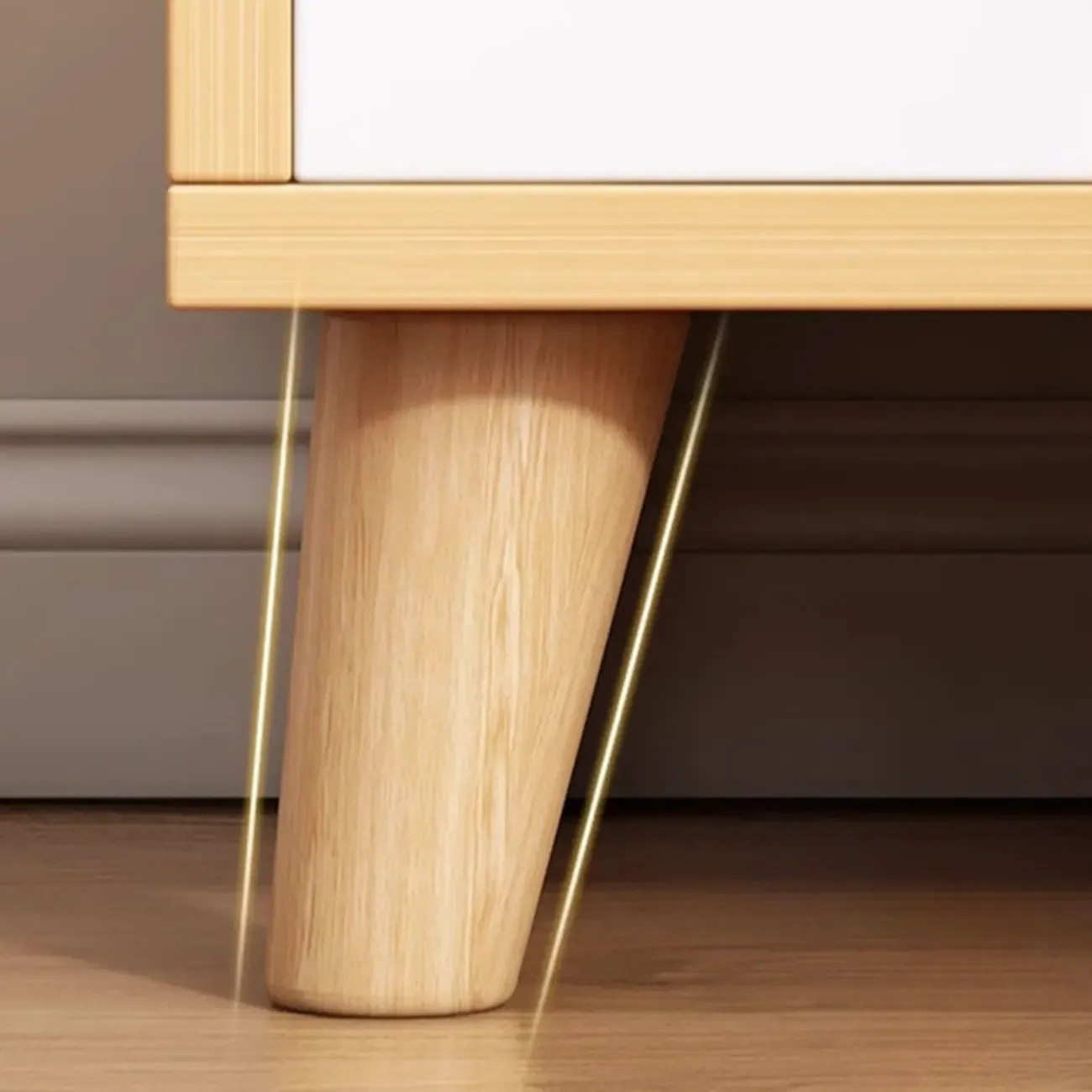 Tall Gray 4-Tier Open Back Wood Bookshelf with Drawer