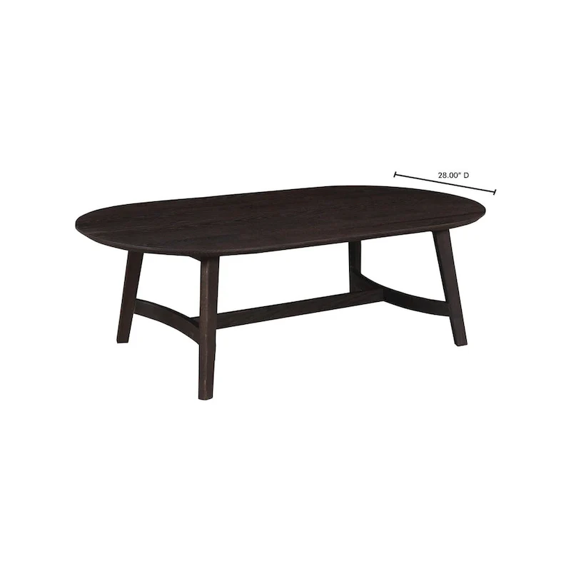 Aurelle Home Tyier Mid-Century Modern Solid Oak Coffee Table - 54 W x 17 H x 28 D