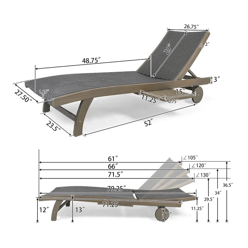Banzai Chaise Lounge With Pull-Out Tray