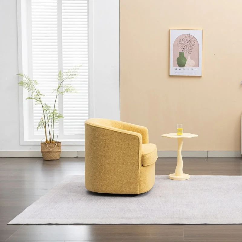 SEYNAR Modern Boucle Upholstered 360 Degree Swivel Accent Club Chair