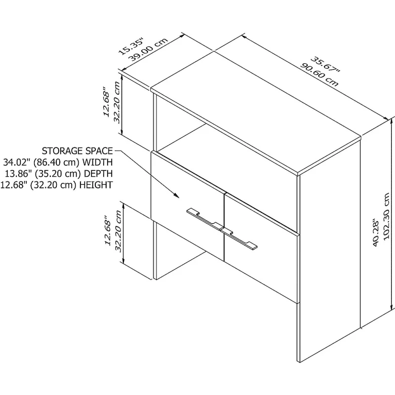 Office 500 36W Bookcase Hutch by Bush Business Furniture
