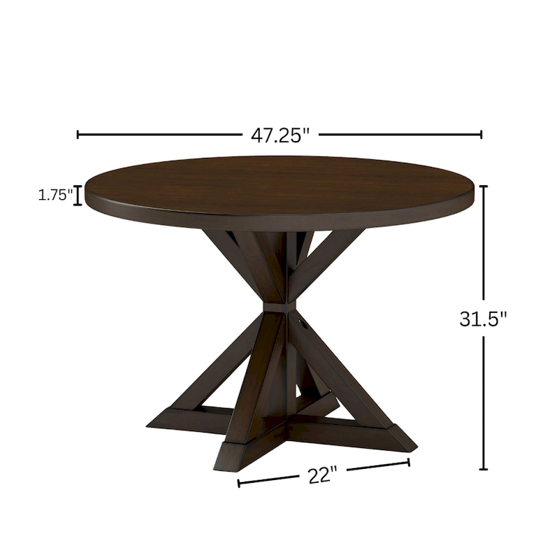 Roundhill Furniture Windvale Cross-Buck Base Dining Table
