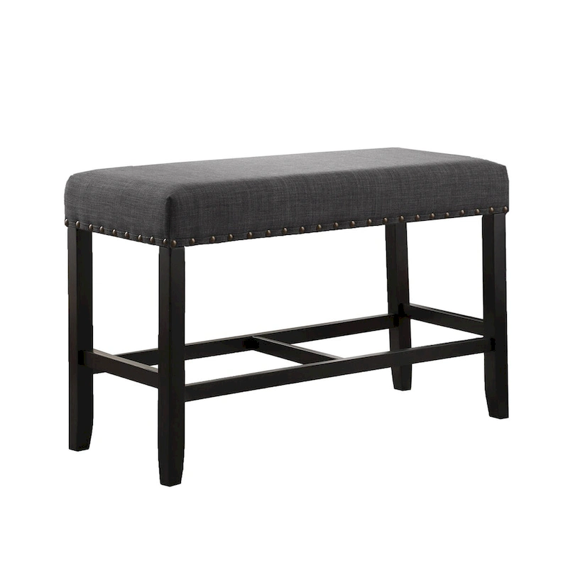 Fabric Counter Height Dining Bench with Nailhead Trim