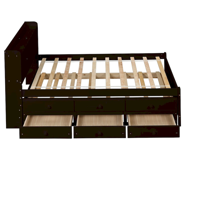 Twin Bed with Twin Trundle,Drawers