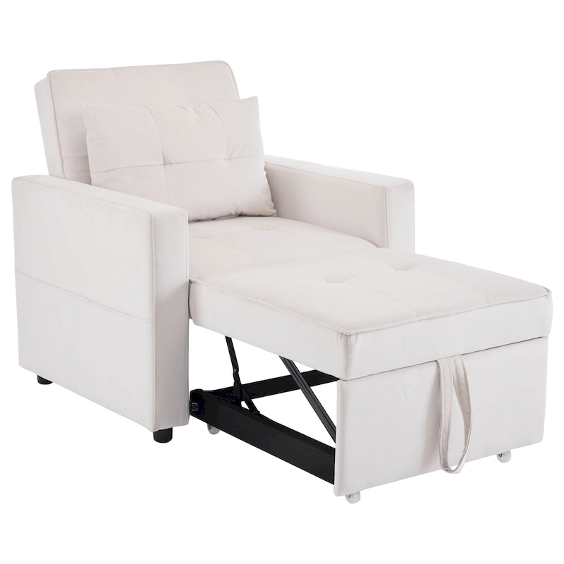 Christopher Knight Home - Sophia Convertible Sleeper Sofa Chair Bed with Adjustable Backrest and Built-In Pillow