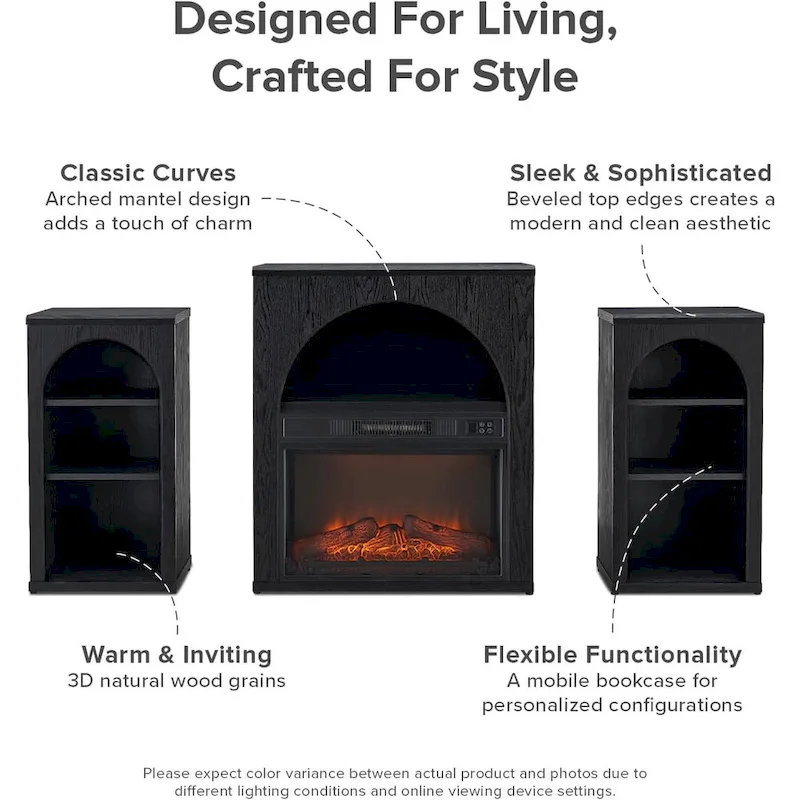 Mopio Blake Electric Fireplace Mantel TV Stand