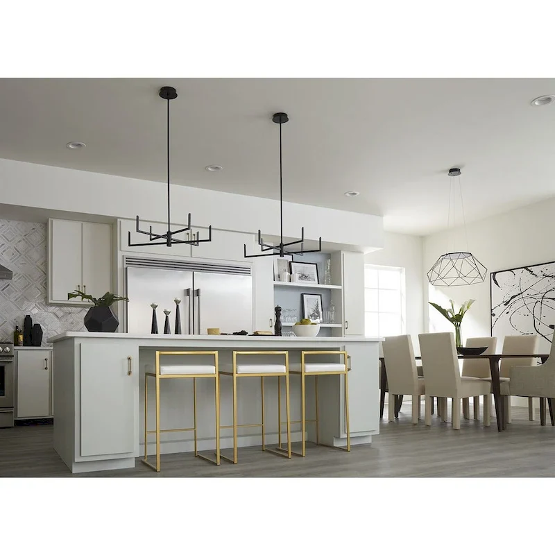 Geodesic LED Collection Matte Black LED Mid-Century Modern Large Pendant Hanging Light - 14.570  x 25.980  x 25.980