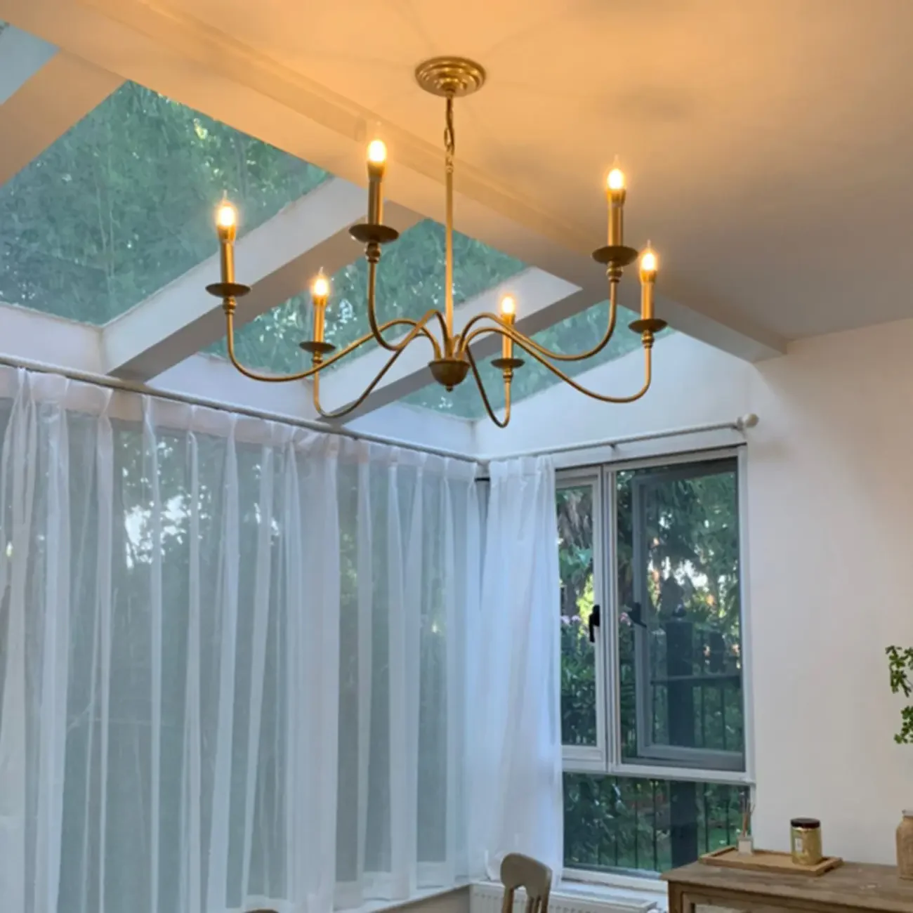 Adjustable Height Classic Golden Candelabra Chandelier