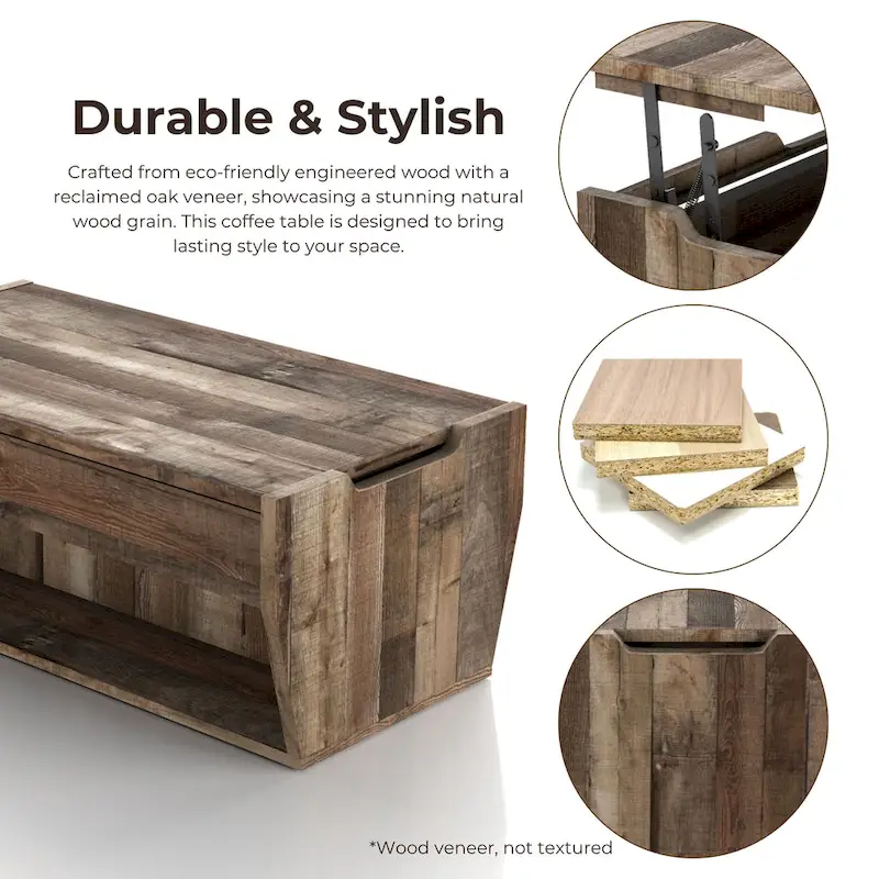 Rere Rustic 41-inch Wood Lift-top Coffee Table by Furniture of America