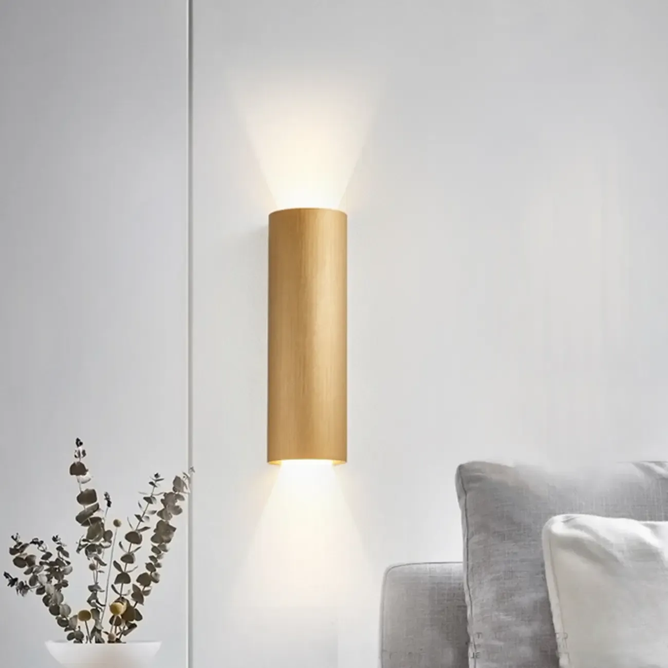 Mini Metal Cylinder Up Down Wall Sconce Warm Light LED