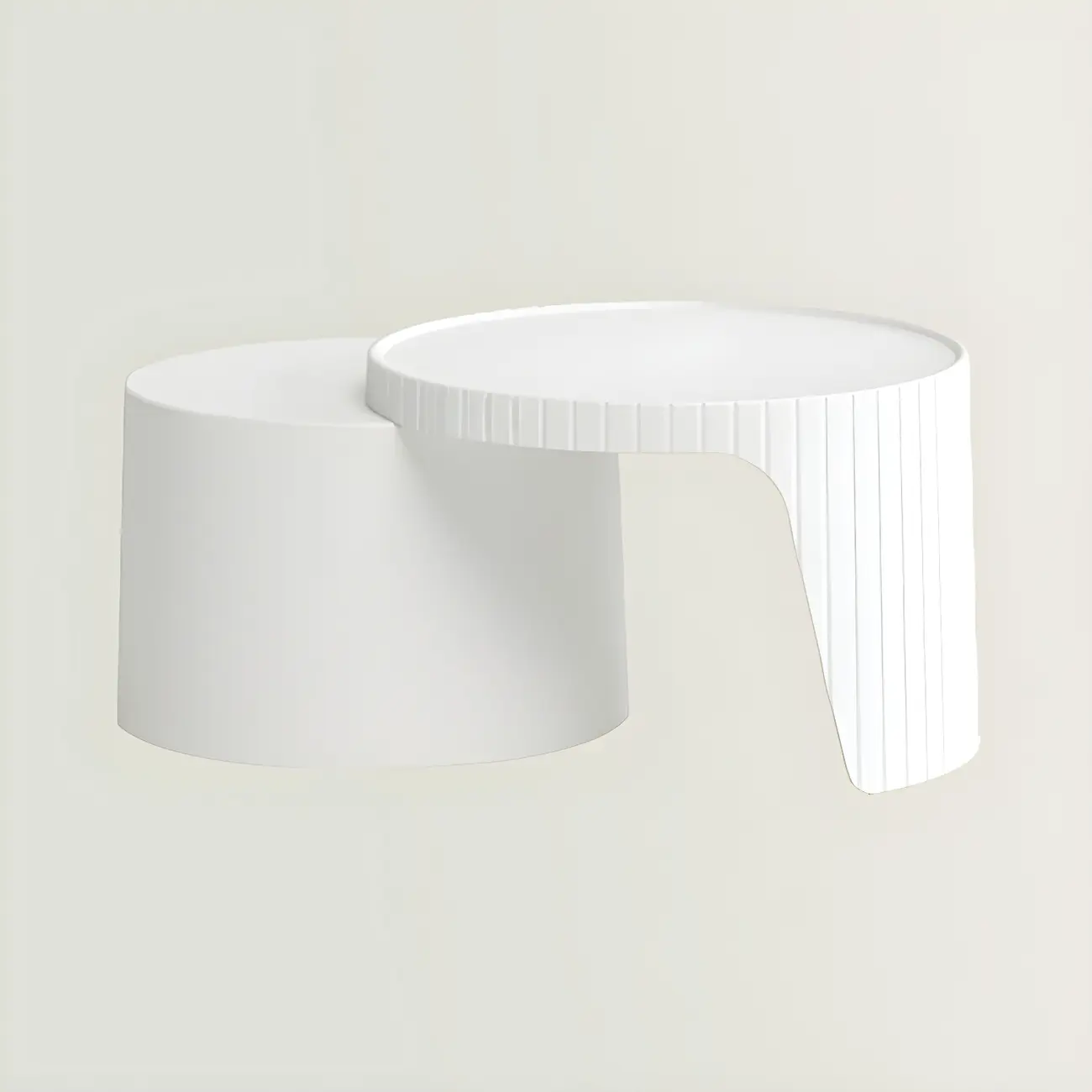 Extendable Acrylic Round Nesting Coffee Table with Tray Top