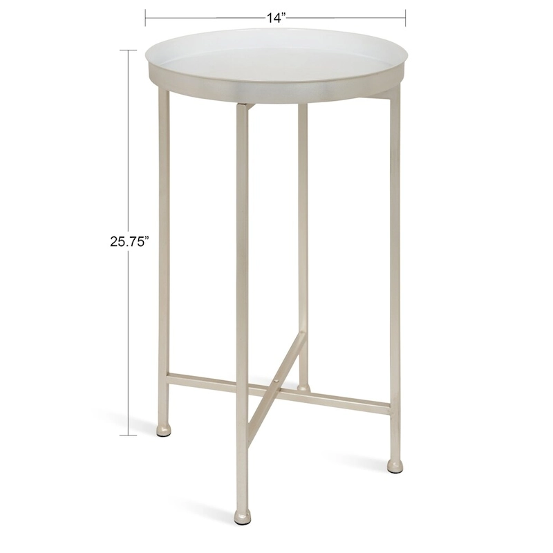 Kate and Laurel Celia Round Metal Foldable Tray Table - 14x14x25.75