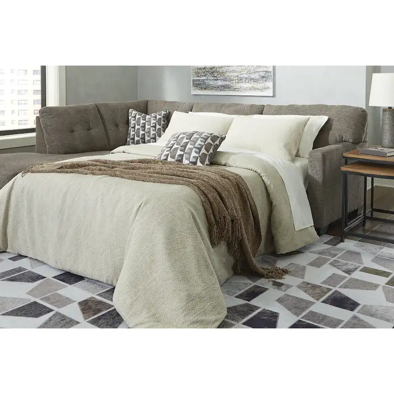 Signature Design by Ashley Mahoney 2-Piece Sleeper Sectional with Chaise - 105W x 90D x 37H