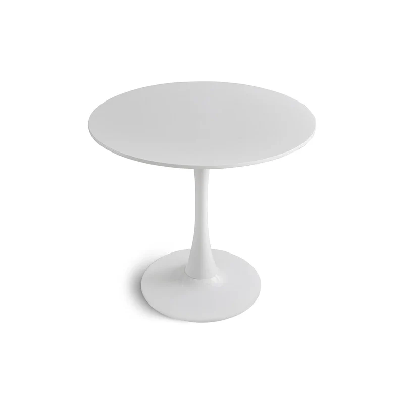 Round Dining table Modern kitchen table 31.5-inch tulip design with pedestal, medieval casual table seating 2 to 4 people