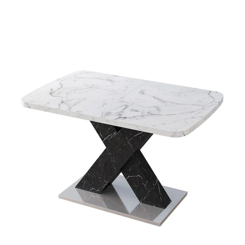 Modern 47.24-62.99 L Marble Square Dining Table