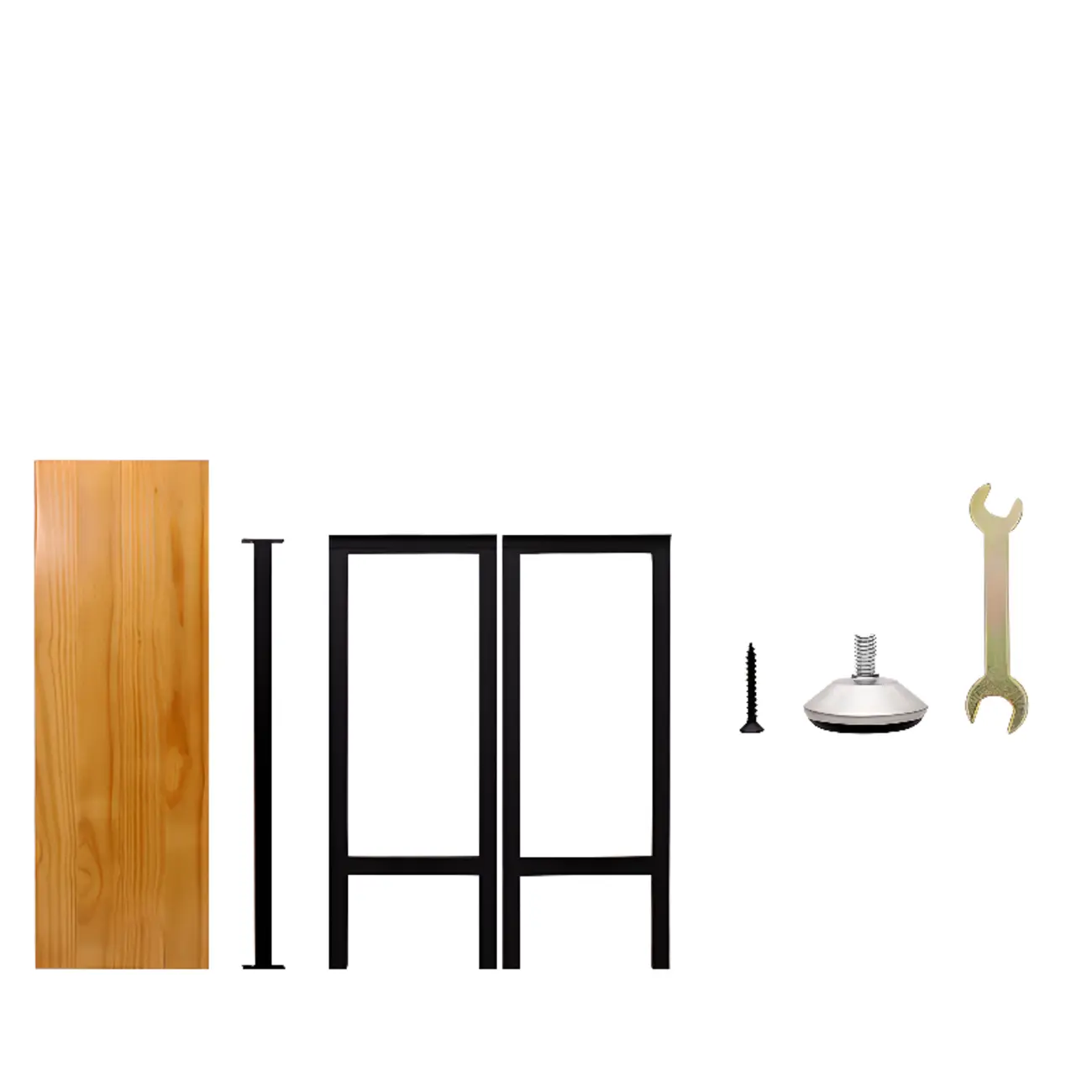 French Country Natural Wooden Iron Trestle Bar Tables