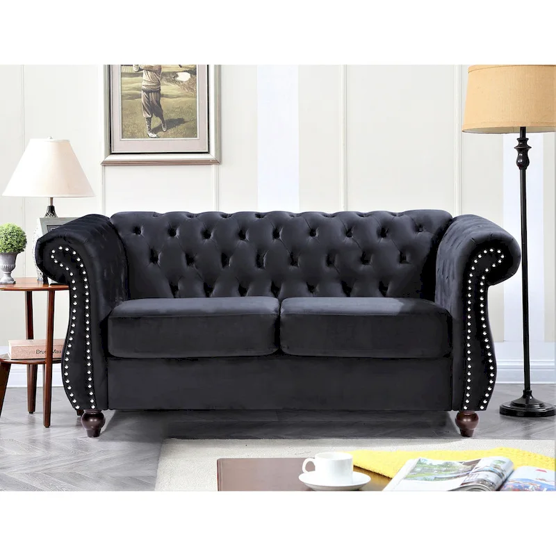 Kemos Velvet Chesterfield 2-piece Living Room Set