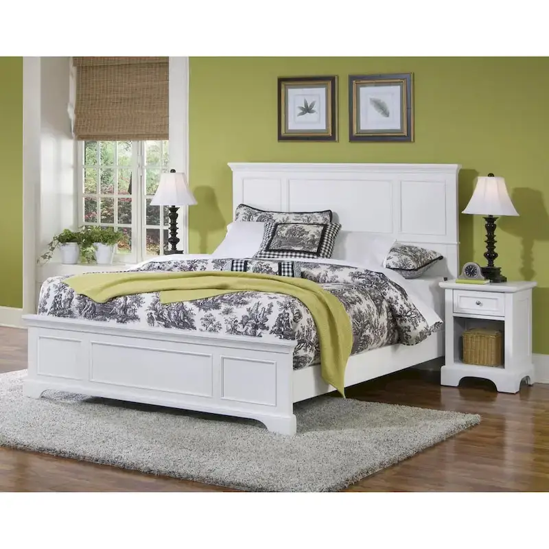 Homestyles Naples Off-White Wood Queen Bed
