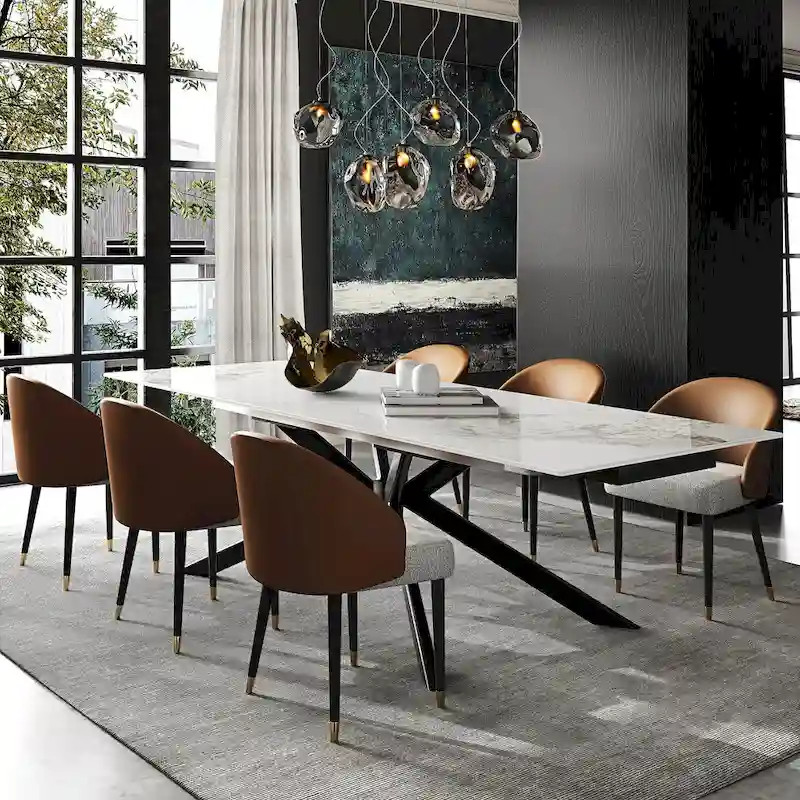 110.24 Extendable Rectangular Sintered Stone Dining Table - 78.74 to 110.24