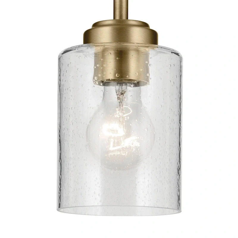 Kichler Winslow Single Light 4  Wide Mini Pendant with Seedy Glass