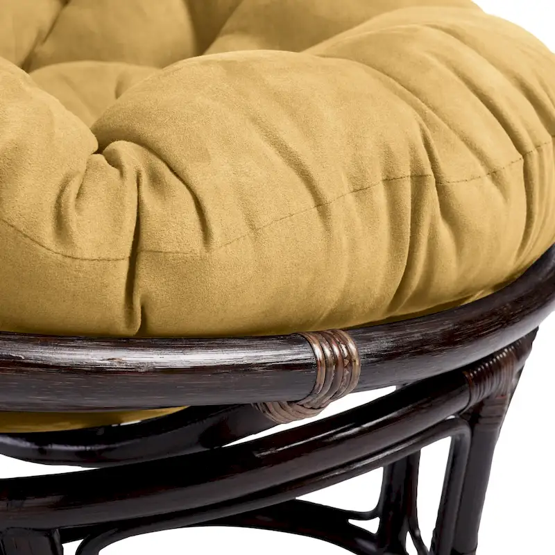 Bali 42-inch Rattan Papasan Chair with Microsuede Cushion