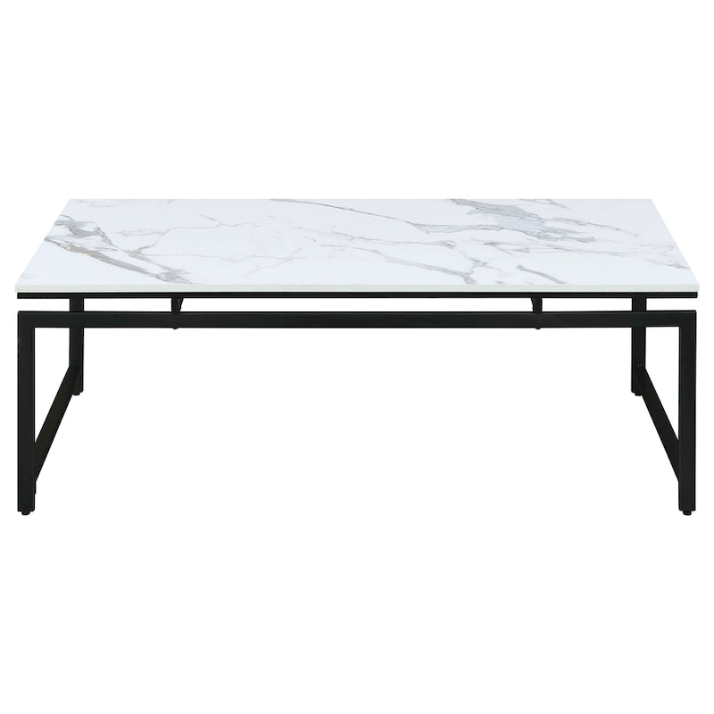 Clark 3-piece Faux Marble Top Coffee Table Set White Faux Marble