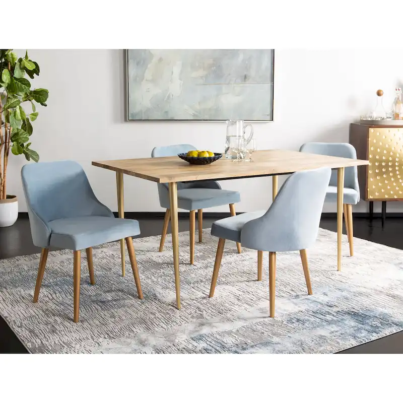 Nobie 18.3 Upholstered Dining Chair - Grey / Gold (Set of 2) - 21 x 22 x 31 - 21Wx22Dx31H