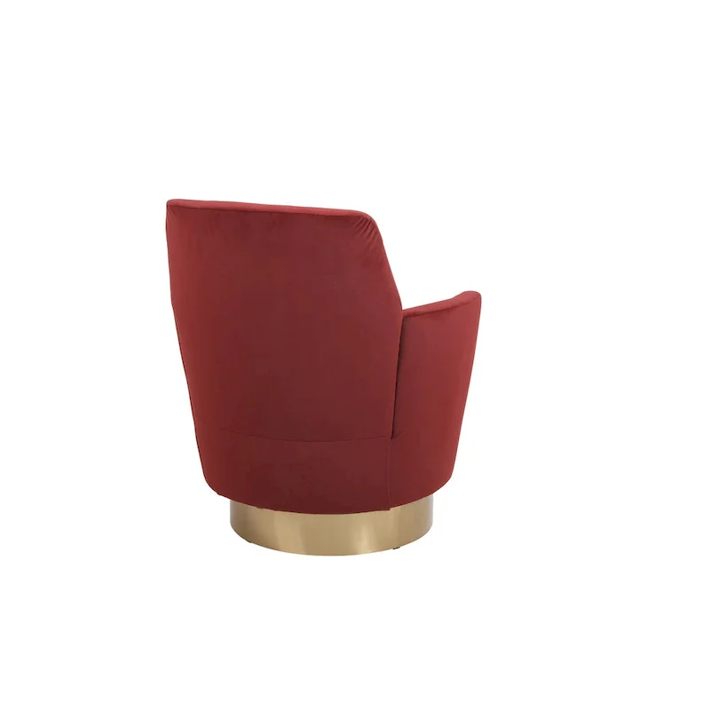 Velvet Soft Fabric Swivel Barrel Chair - 28.3 x 29.3 x 32.7
