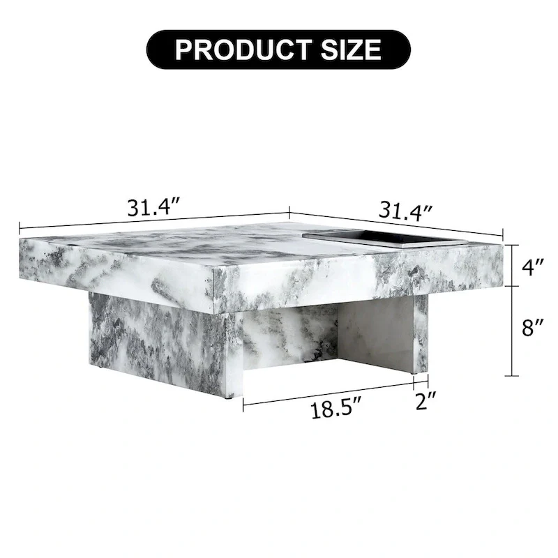Coffee Table,Imitation Marble Pattern,Made Of Mdf Material,The Fusion Of Elegance And Natural Fashion