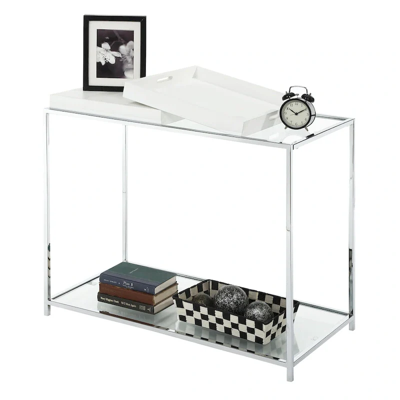 Convenience Concepts Palm Beach Console Table with Shelf and Removable Trays