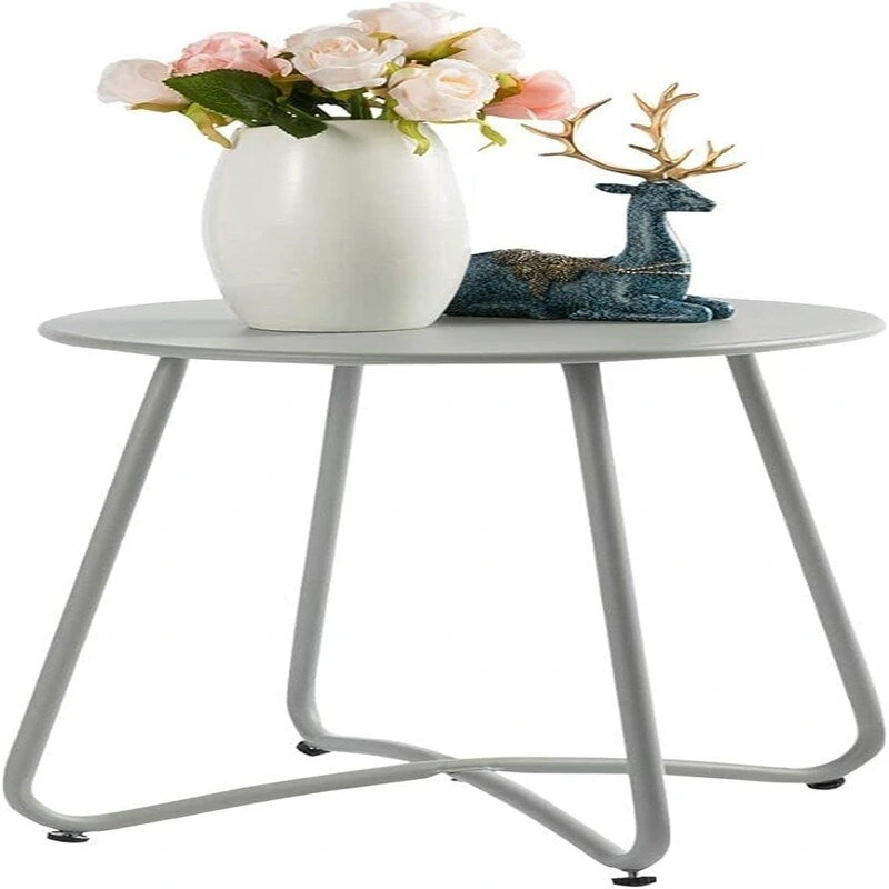 Small Round Metal Side Snack Table