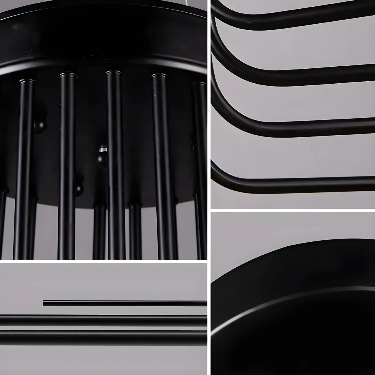 Black Modern Glass Linear Chandelier Light