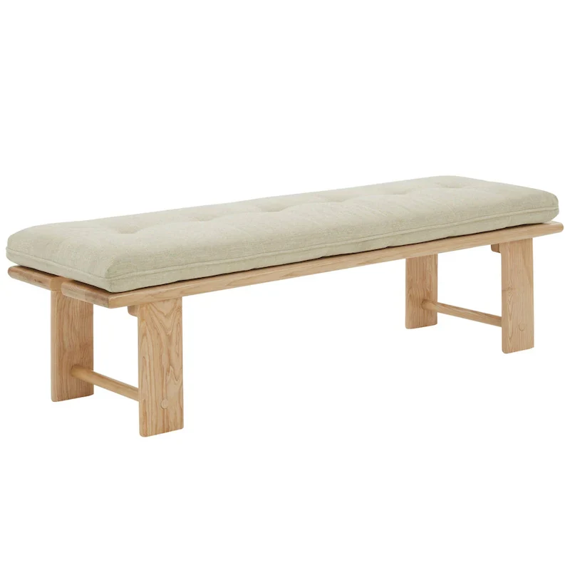 SAFAVIEH Couture Rasema Modern Cushion Bench - 60.8 In. W x 18.9 In. D x 18.1 In. H - 61Wx19Dx18H