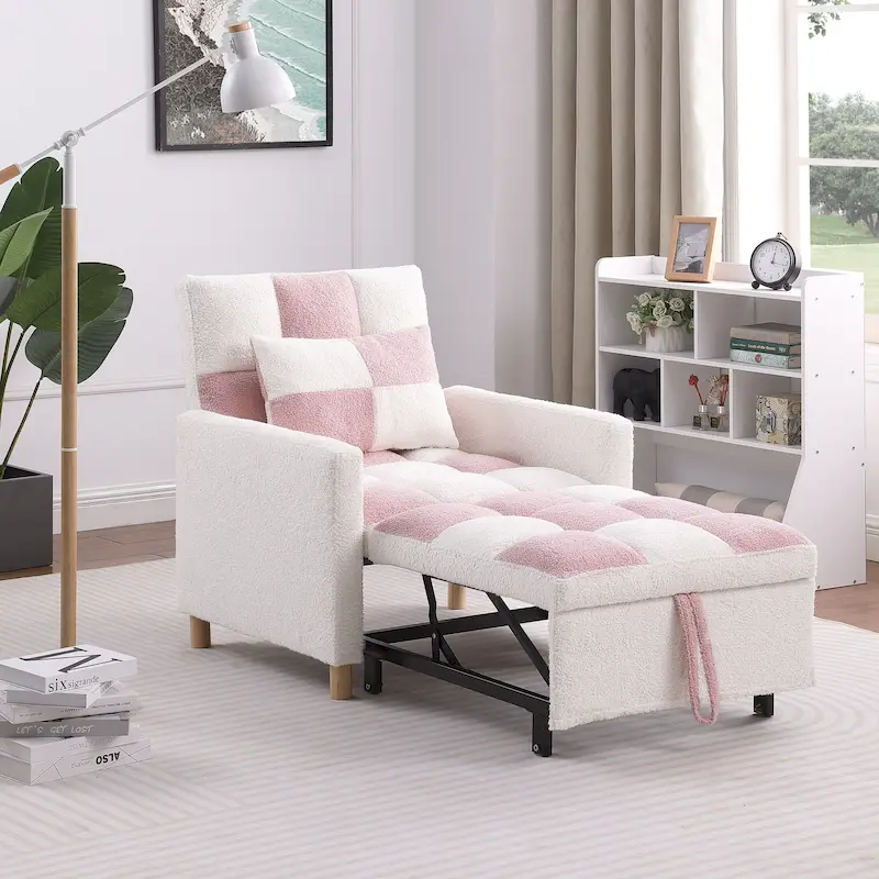 Convertible Sleeper Sofa Chair Bed with Pillow