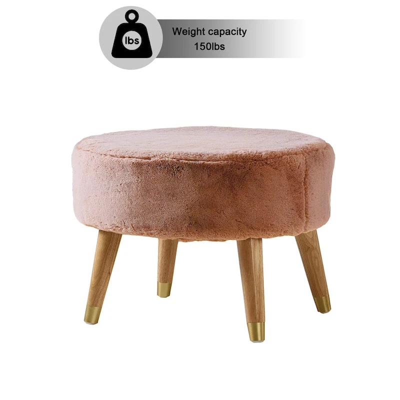 Serenta Heavy FauxFur Oval Ottoman